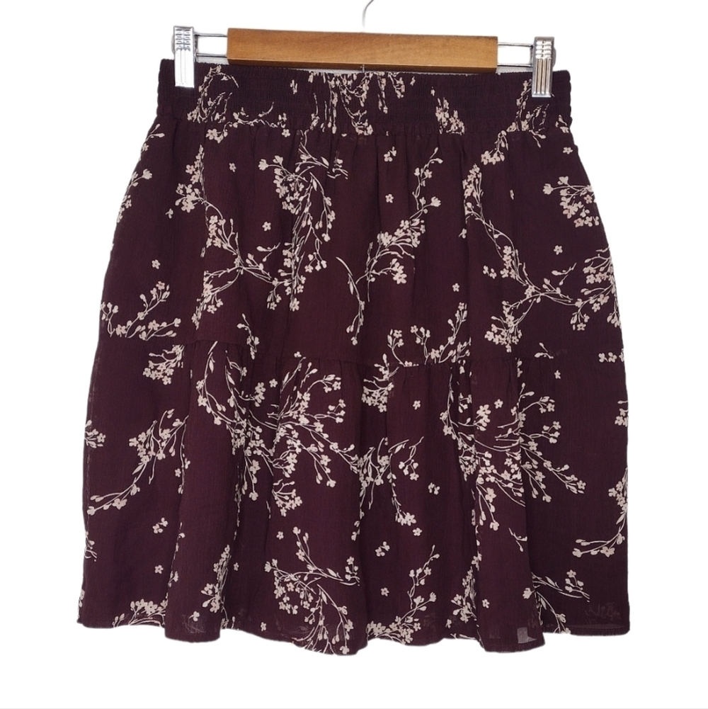 Garnet Hill Women's Silk Floral Mini Skirt Size Small